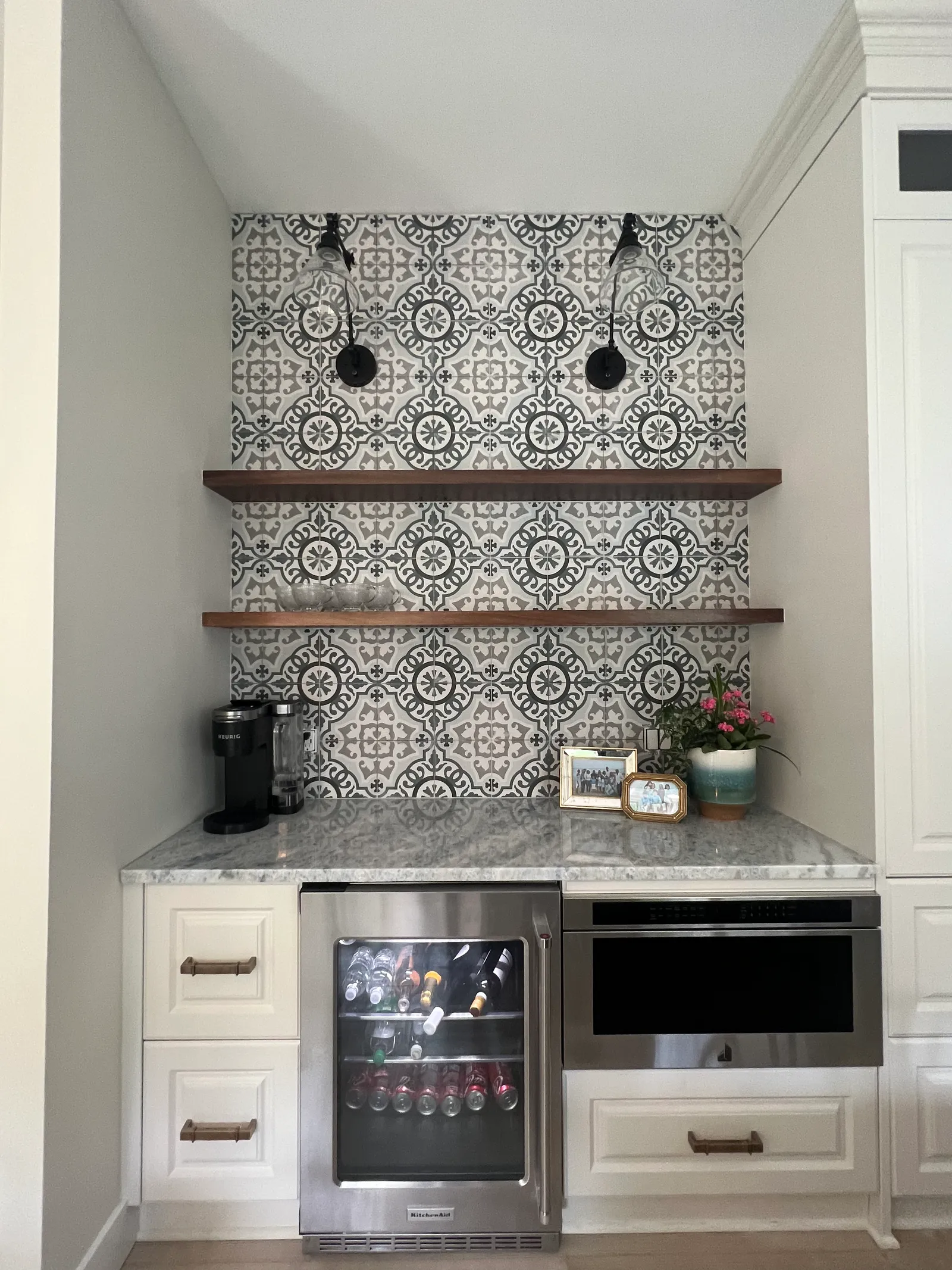 Dry Bar & Floating Shelf — after