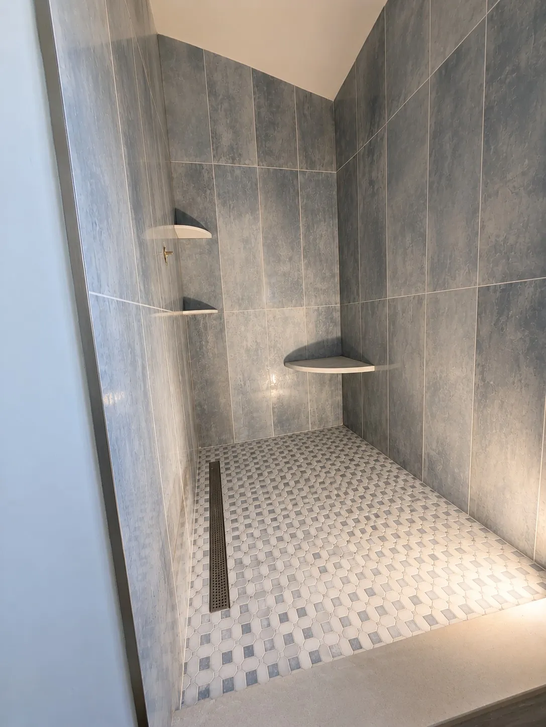 Linear-Drain Walk-In Shower