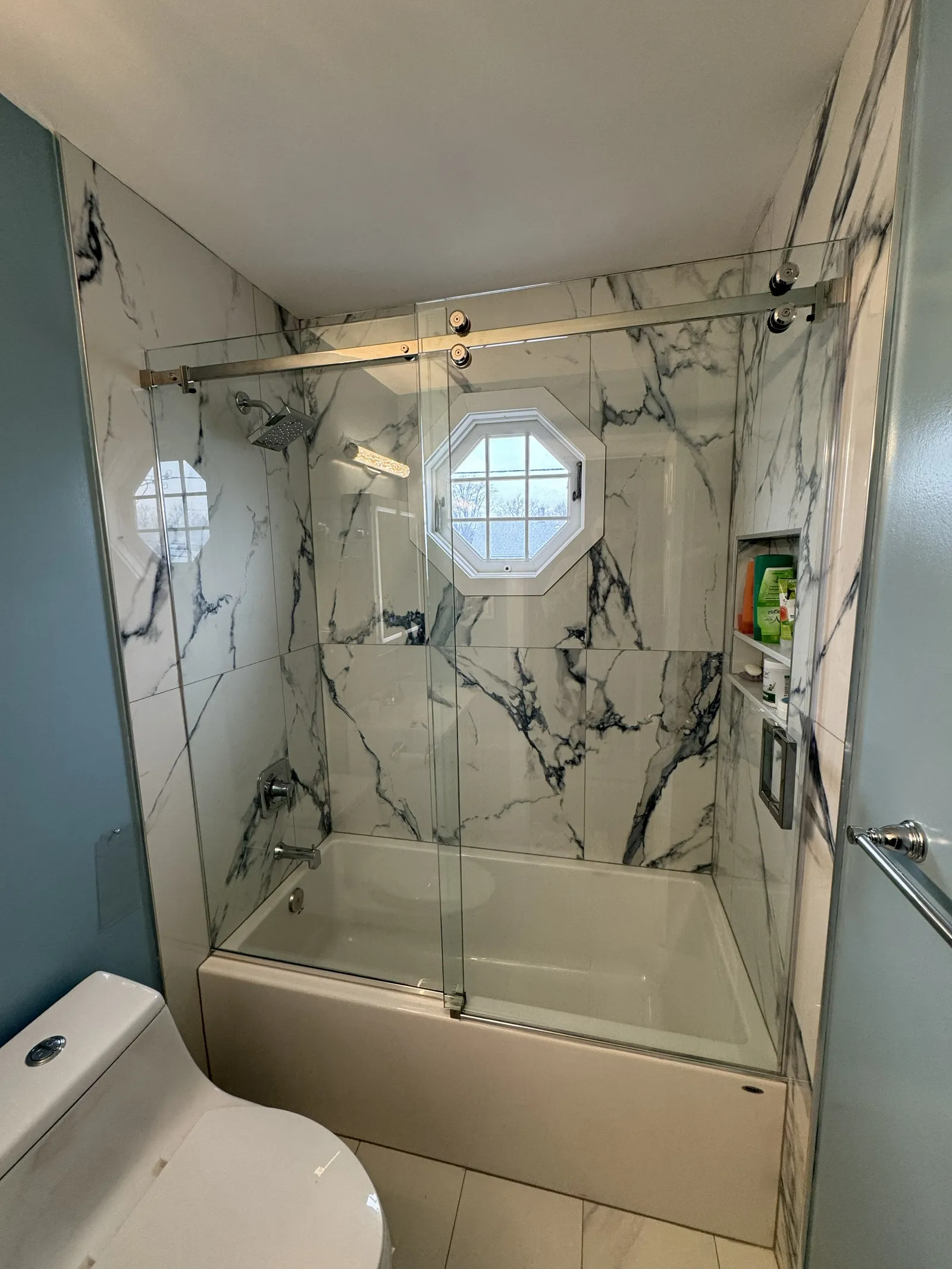 Large-Format Marble Shower